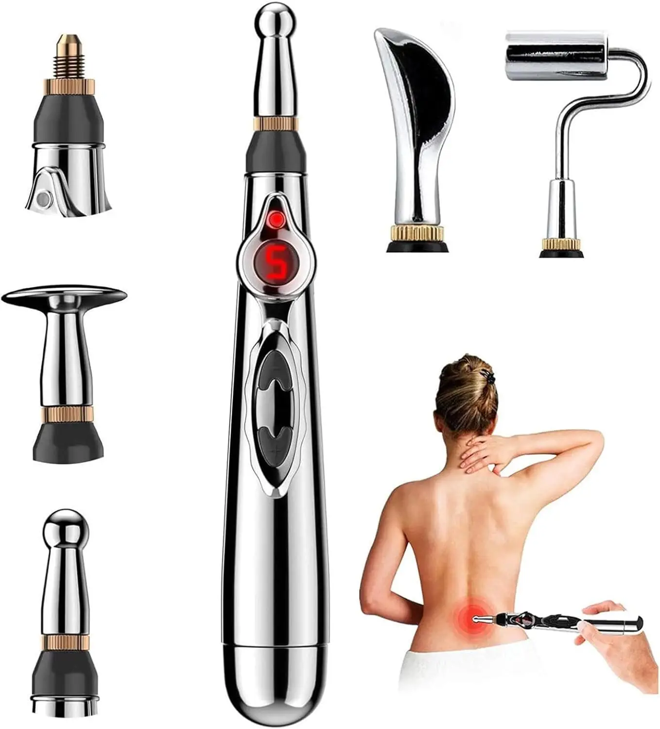 3-in-1 Massage Acupuncture Pen Electronic Pain Relief Therapy Meridian Energy Meridian Pen Massage Pen Acupuncture Acup