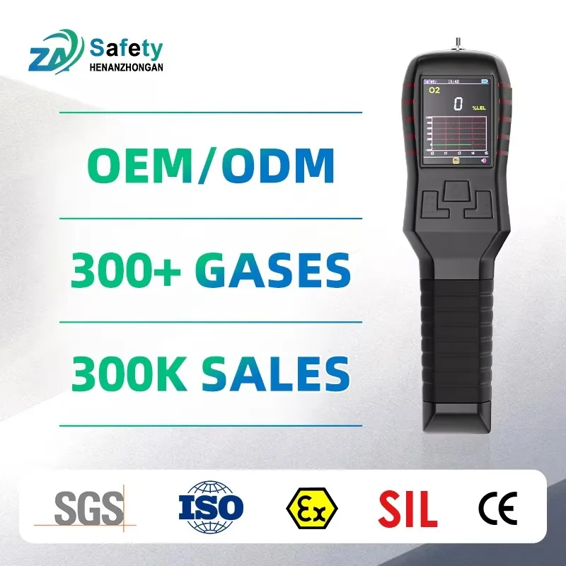 Portable Single Gas Detector, Safety Monitoring Device for Confined Space Environment Detection