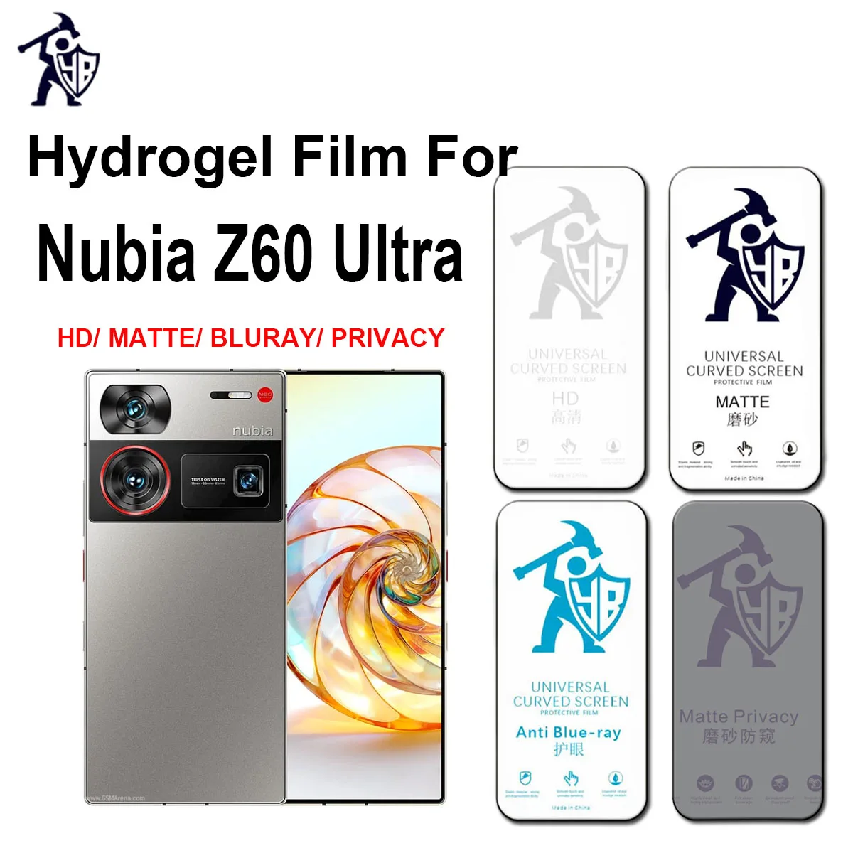 2pcs HD Matte Film HD Screen Protector For Nubia Z60 Ultra Eye Care Blue-ray Anti Spy Privacy Protective Hydrogel Film Not Glass