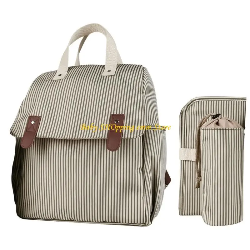 

23GD Multifunctional Nappy Backpack Storage Bag Spacious Interior with Portable Baby Diaper Changing Mat Bottle Case for Mom