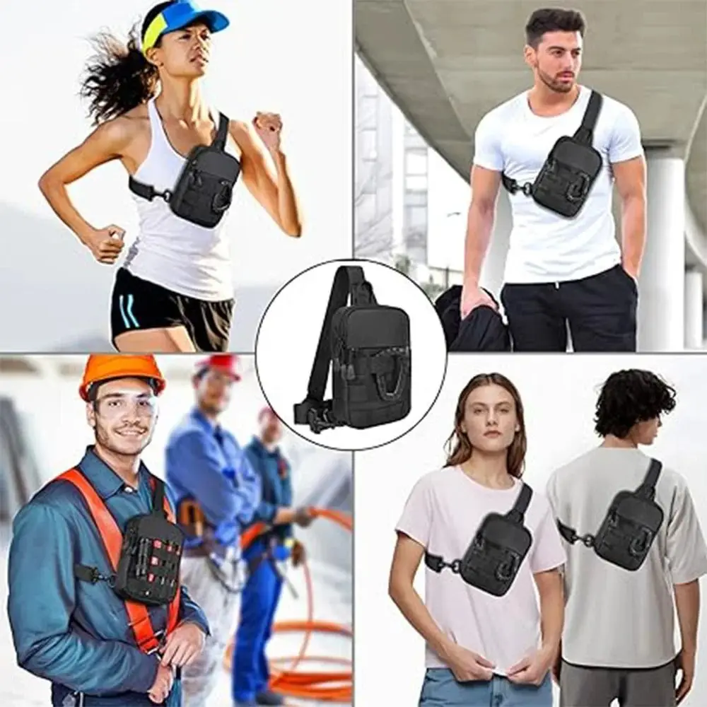 Adjustable Sports Vest Bag Multi-functional Lightweight Outdoor Chest Bag Oxford Cloth Water Resistant Running Vest Bag Women