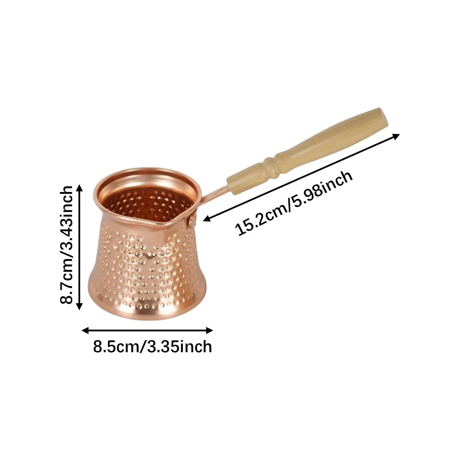350ml/550ml/900ml Turkish Coffee Pot with with Wooden Handle Hand Brewed Pot Coffee Mug for Restaurant Hiking Office Home Cafe