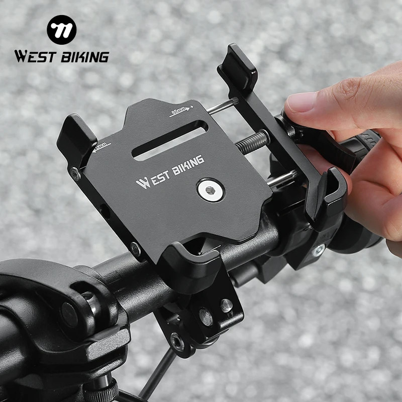 

WEST BIKING Bike Phone Holder Non-slip Bike Handlebar Phone Bracket Stable Quick Release Motorcycle Scooter Cycling Phone Stand