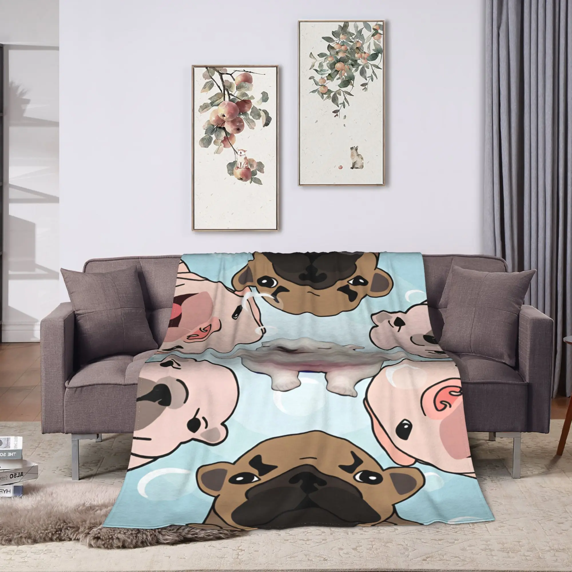 Pibble Meme Wash My Belly Funny Blanket  Travel Flannel Throw Blanket For Couch Chair Sofa Bed Super Soft Quality Bedspread