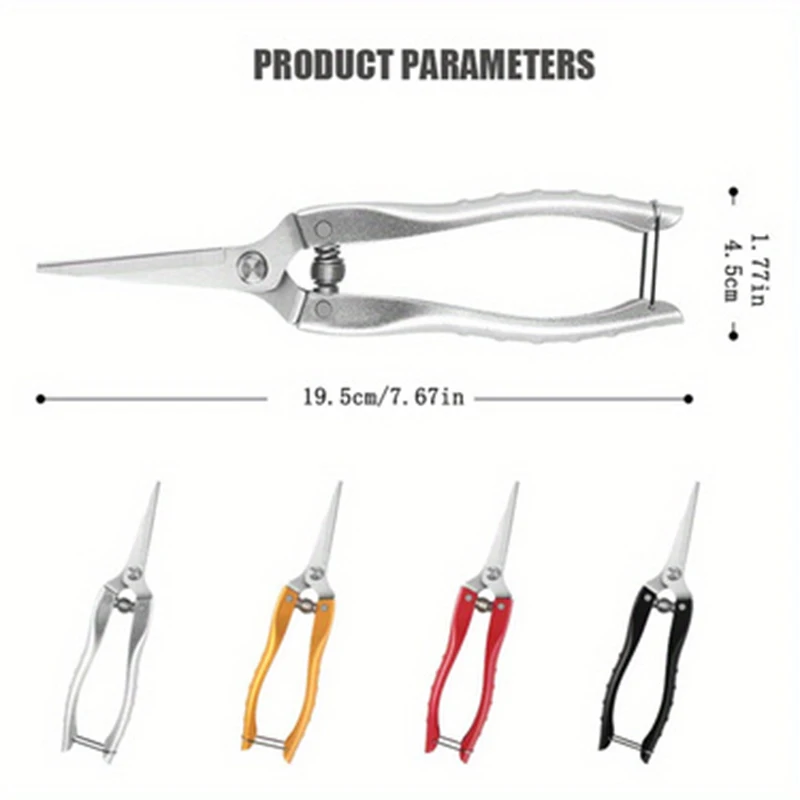 1PC stainless steel fruit picking and pruning shears, garden and horticultural shears with serrated zinc alloy handle, fruit tre