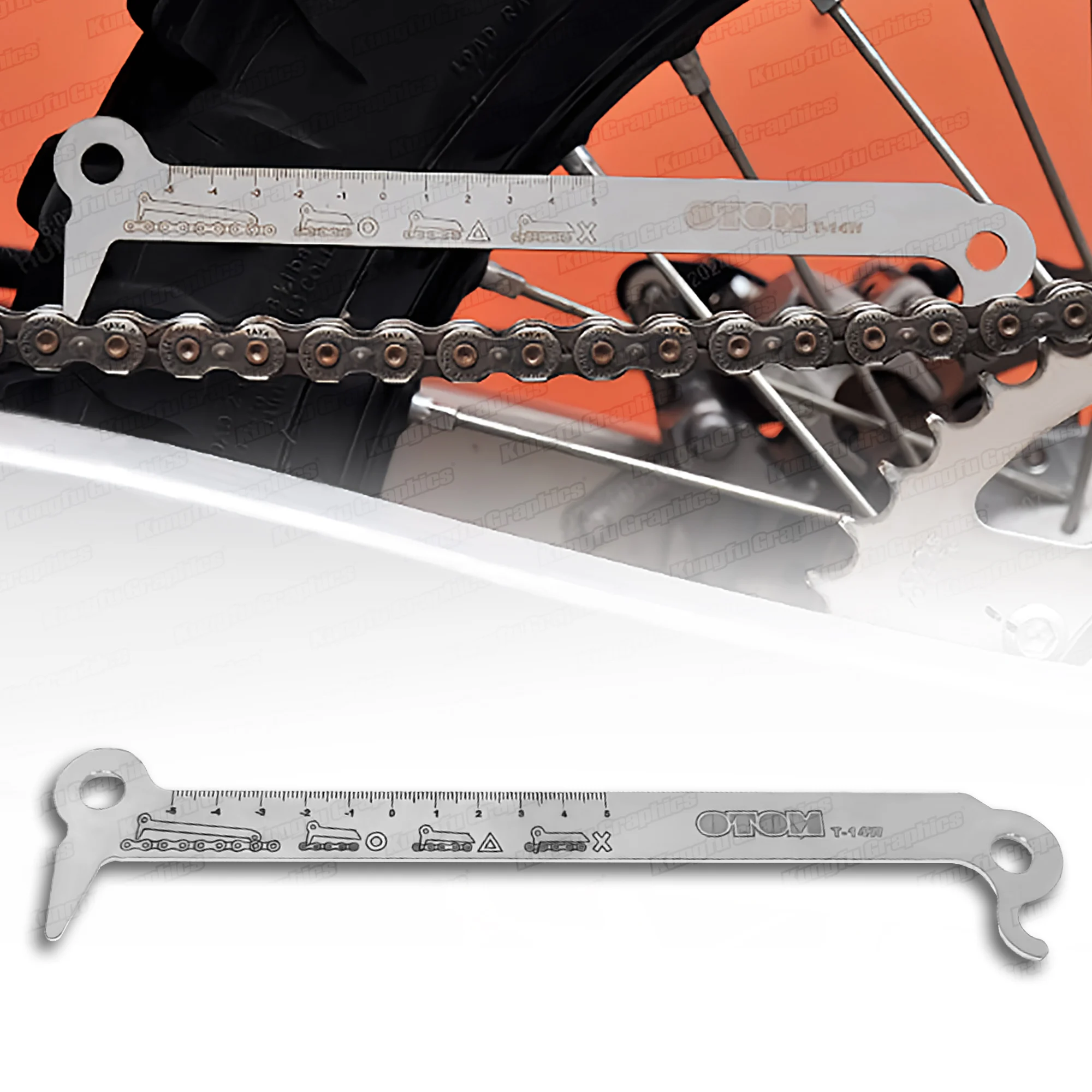 

Chain Wear Indicator Tool Chain Checker for 520 525 530 Chain Motorcycle Dirt Bike Motorcross Enduro