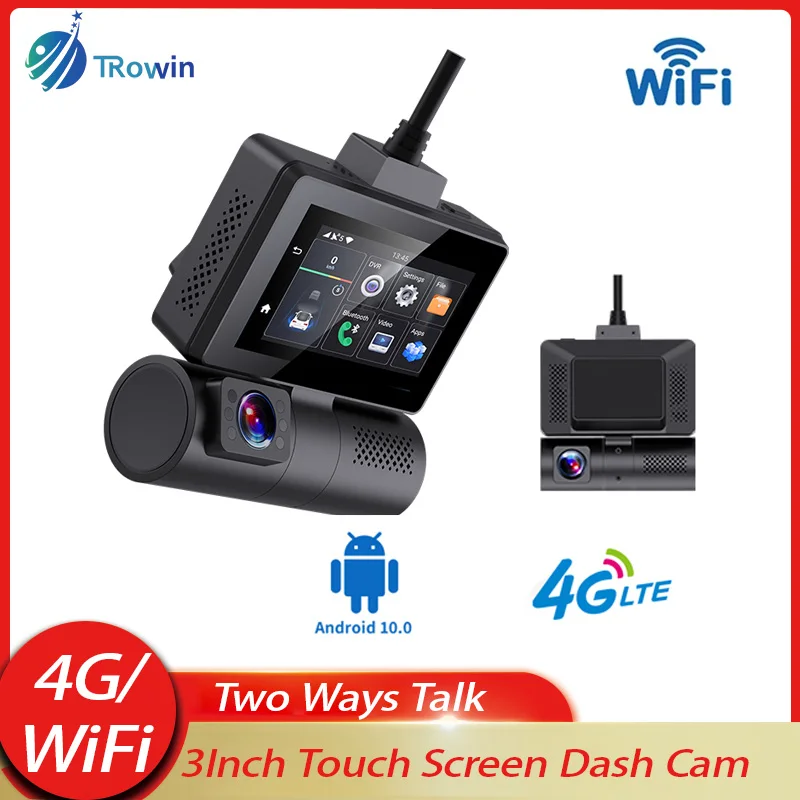 

ADAS 4G Android DVR Remote Parking Monitor 3''Touch Dash Cam WIFI GPS Dual lens 2WAY Talk Live Streaming on Car ASSIST APP