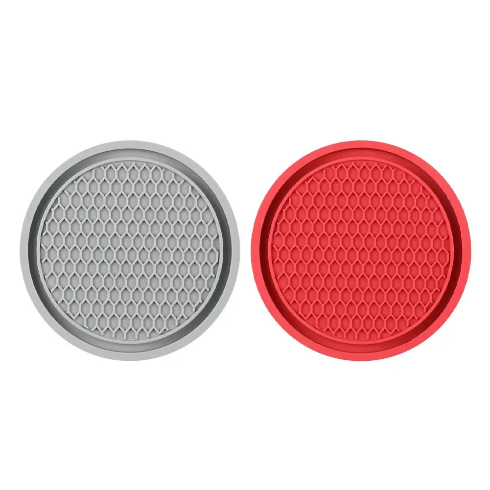 2Pcs Car Coaster Car Interior Soft Rubber Embedded Universal Anti Slip Anti Slip Anti Fouling Cup Holder Coaster Car Accessories