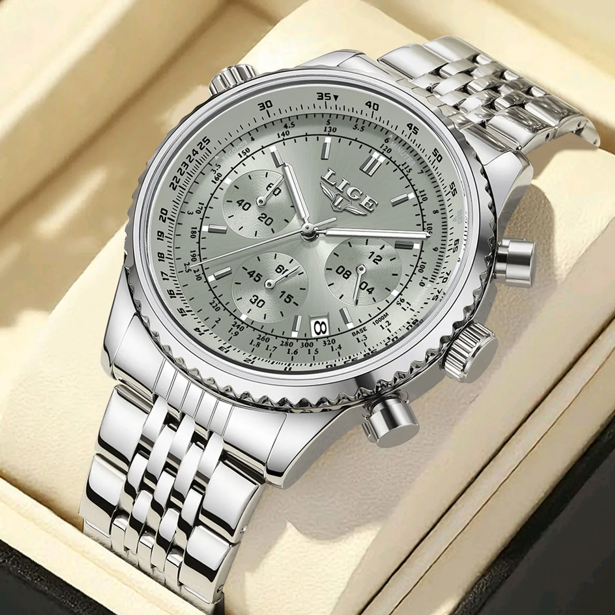 

LIGE новые роскошные мужские часы, модные классические водонепроницаемые светящиеся мужские наручные часы, деловой хронограф, кварцевые часы с датой для мужчин