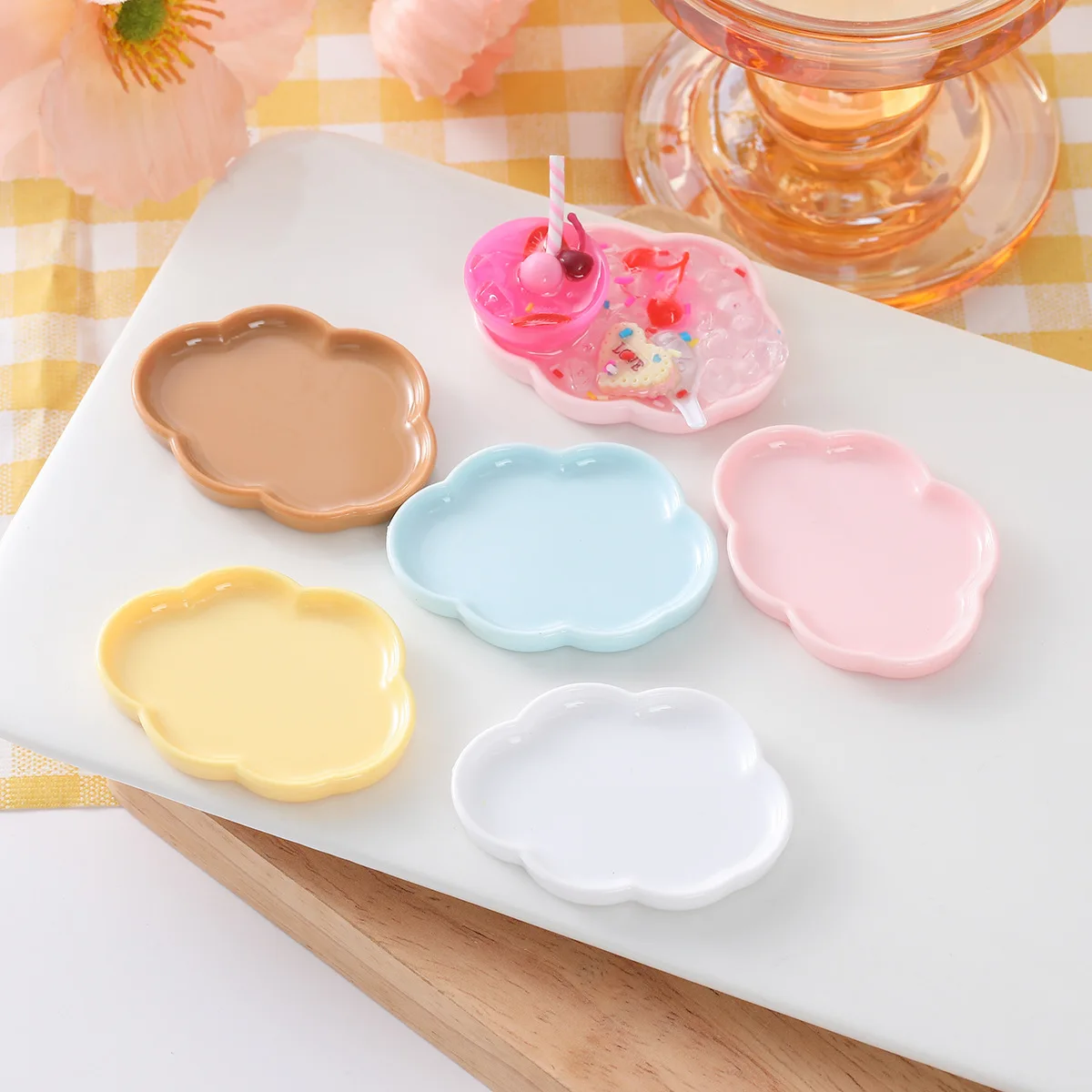 Dollhouse Miniature Dish Tray Model Photoprops Scenery Supplies Mini Plate Dishes Dessert Dish Mini Food Plates 20pc/lot