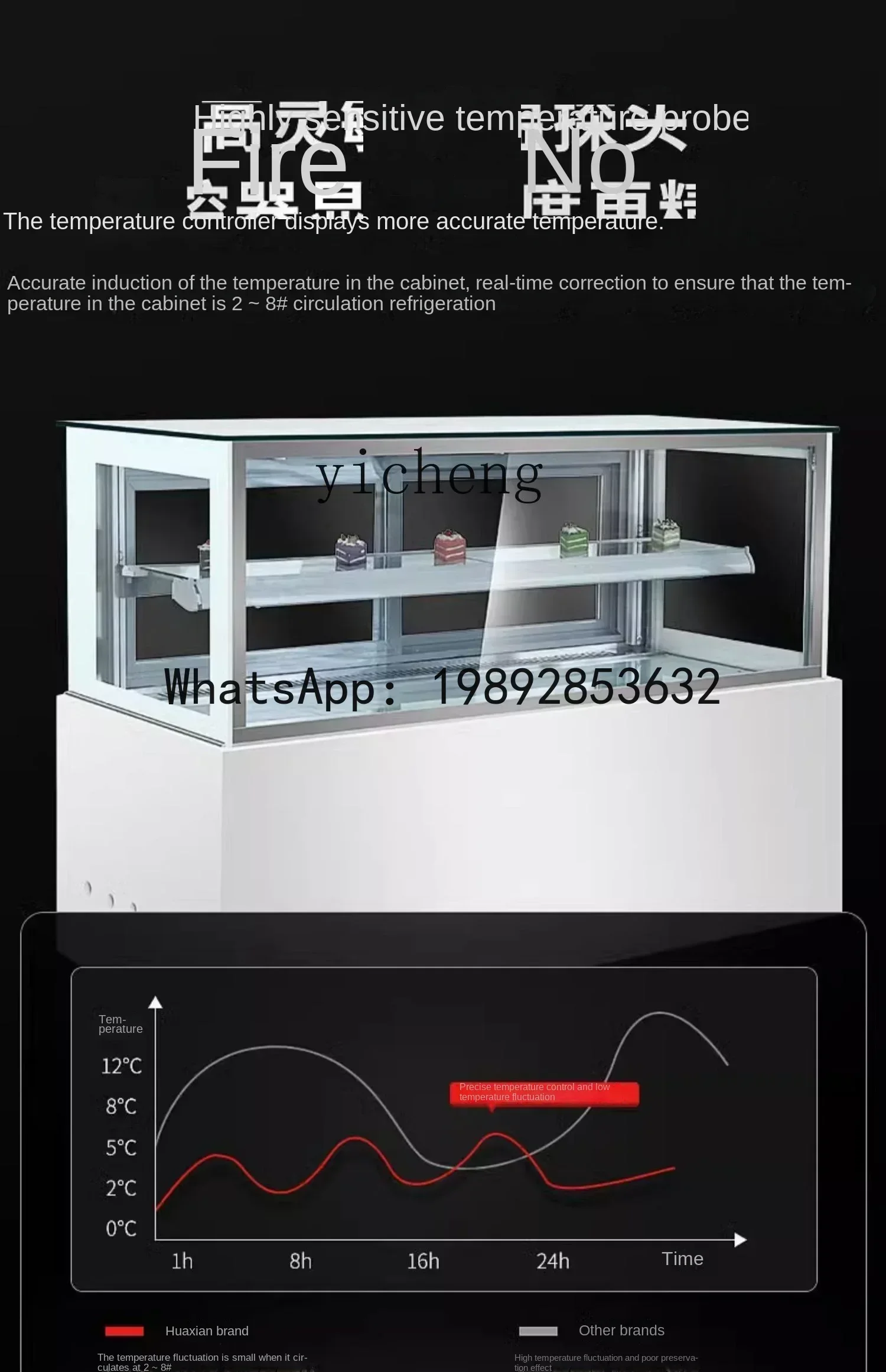 b19-Cake Dessert Display Cabinet Refrigerated Fruit Fresh Cabinet Embedded Commercial Small Air-Cooled