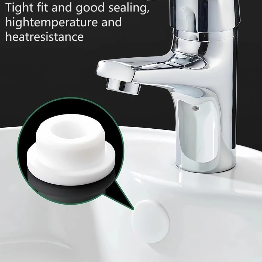 3-Pack Reusable Round Rubber Sink Overflow Hole Caps, Decorative Covers for Kitchen Bathroom Wash Basins