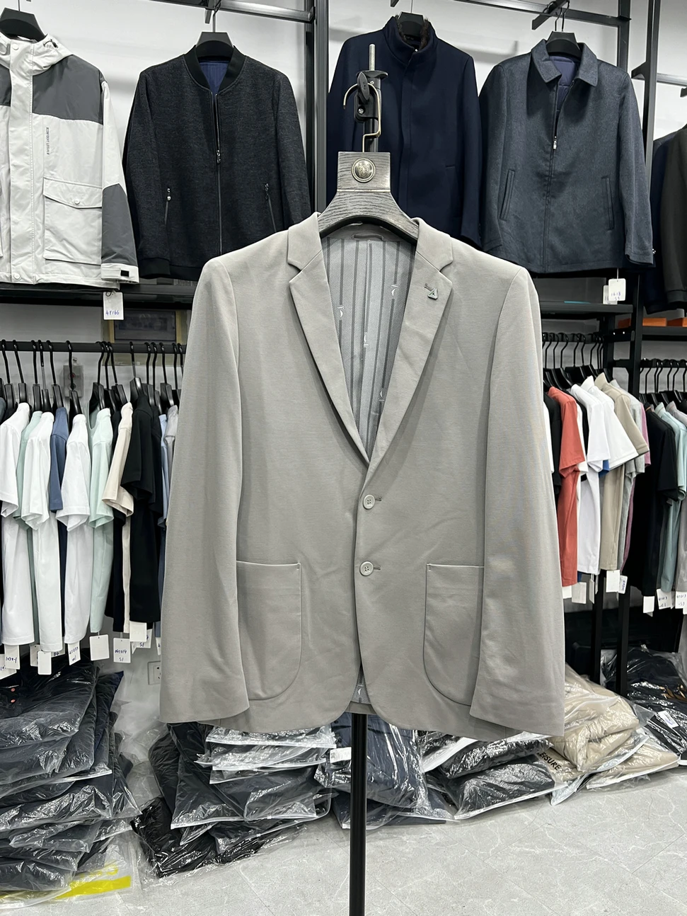 

Simple Casual Men's Suit Jaet Spring New Sle Korean Version Slim Fit Single Button Notch Lapel Fiber Material Soft