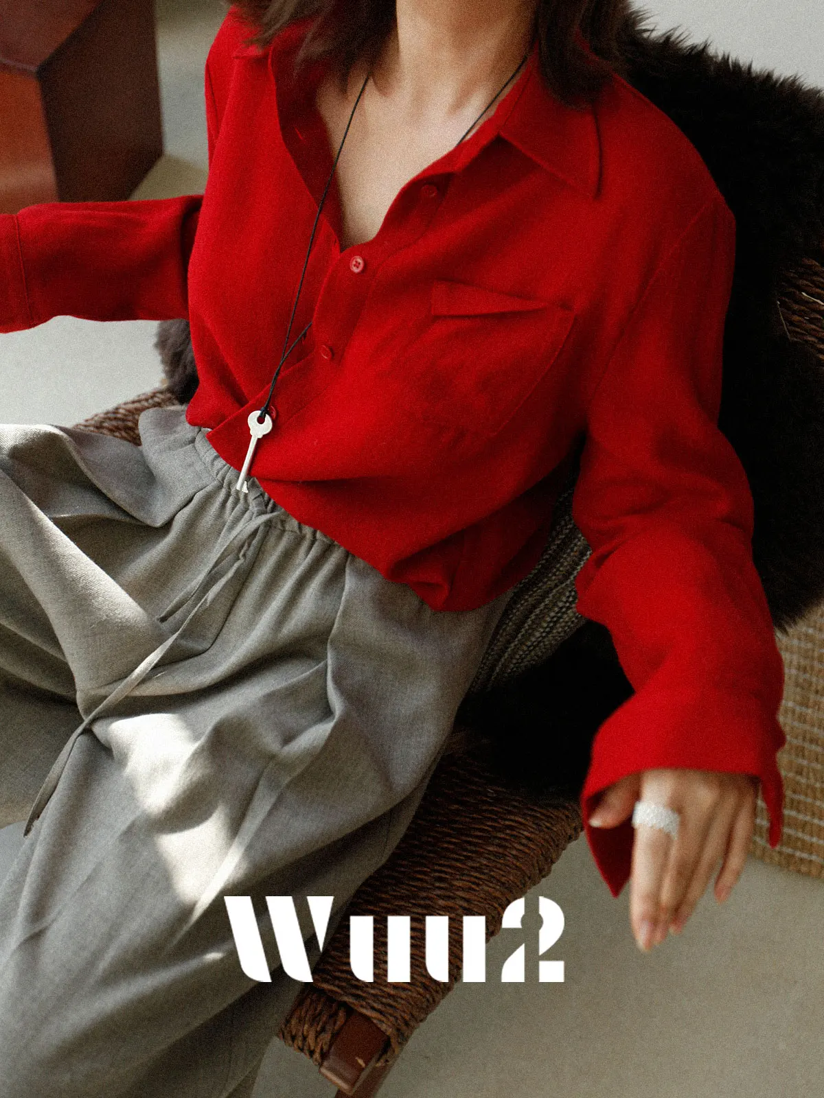 

Red Camere irt Inner Wear Layering High End Feel Fibone Pattern Women's Loose Fit irt Casual Wear Daily Outfit