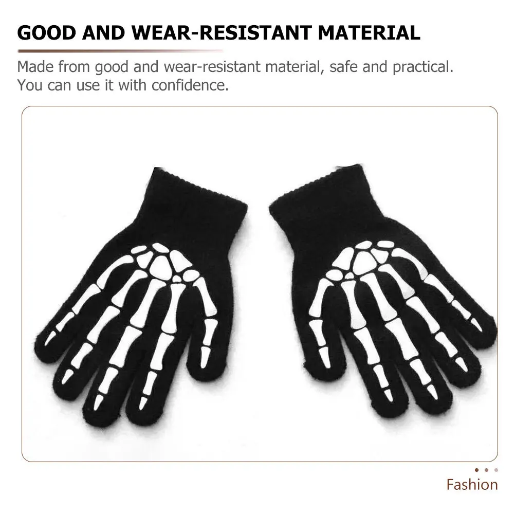 

1 Pair Glowing Fluorescent Halloween Party Supplies Decorative Gloves For Night Cycling Outdoor Riding Men'S Full