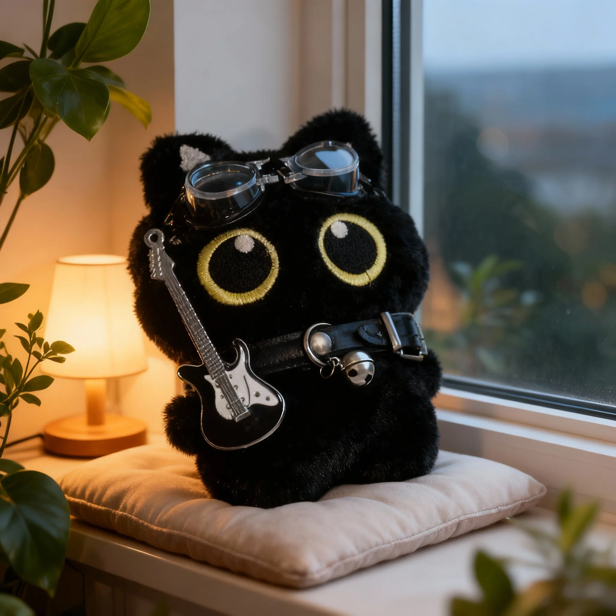 لطيف أفخم الأسود القط دمية قلادة فتاة على ظهره دمية المعلقات زوجين حقيبة المفاتيح الهاتف سحر حقيبة قلادة اكسسوارات الهدايا #2