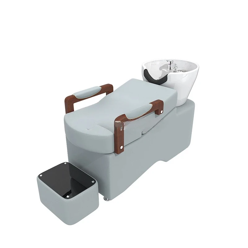 

Barber Shop Shampoo Chair for Hair Flushing Bed Ceramic Basin Lying Half Shampoo Chair High-End