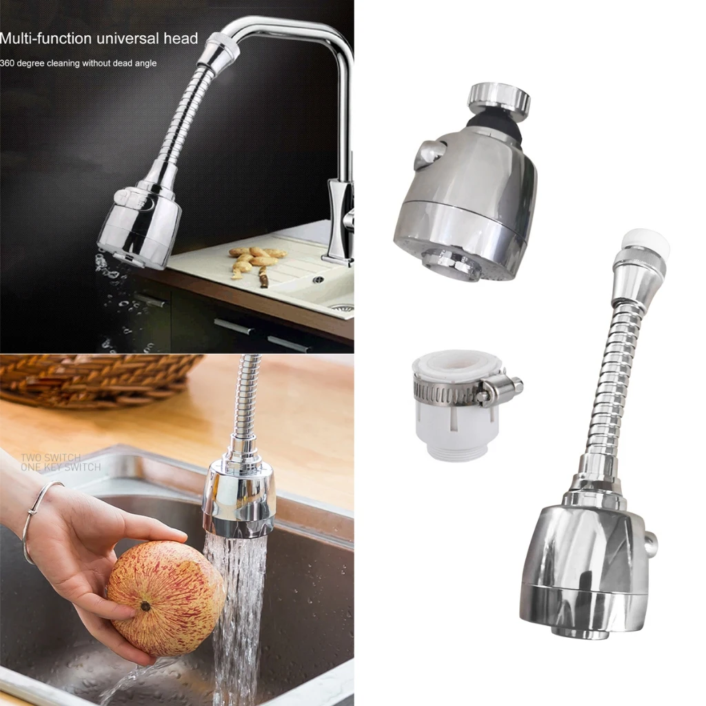 

UpgradeFaucet Adapter Aerator 3 Modes 360 Rotatable Bubbler High Pressure Filter Extender Water Saving Tap Nozzle Kitchen Gadget