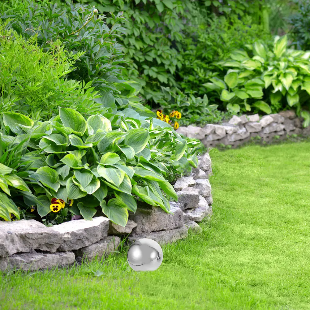 6 Stücke Edelstahl Garten Hohl Reflektierende Kugeln Spiegel Poliert Blick Kugel Außendekoration Glatte Globus
