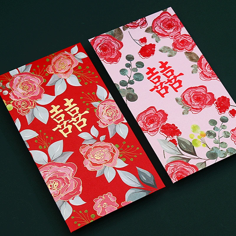 10pcs Chinese Wedding red packet, Wedding decor,Ang pao,Double happiness red envelopes, Ang bag,Lucky bag, Money bag,red bag