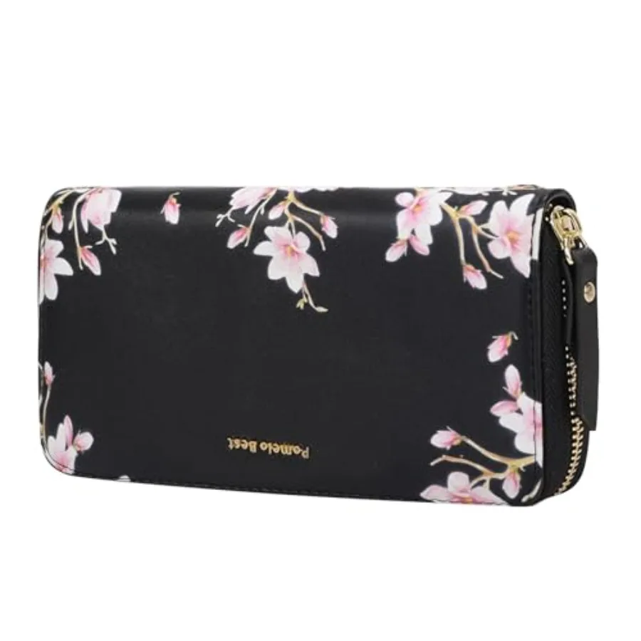 

Womens Wallet RFID Blocking Leather Multi Credit Card Large Capacity Wristlet Zip Around Long Wallets for Lady