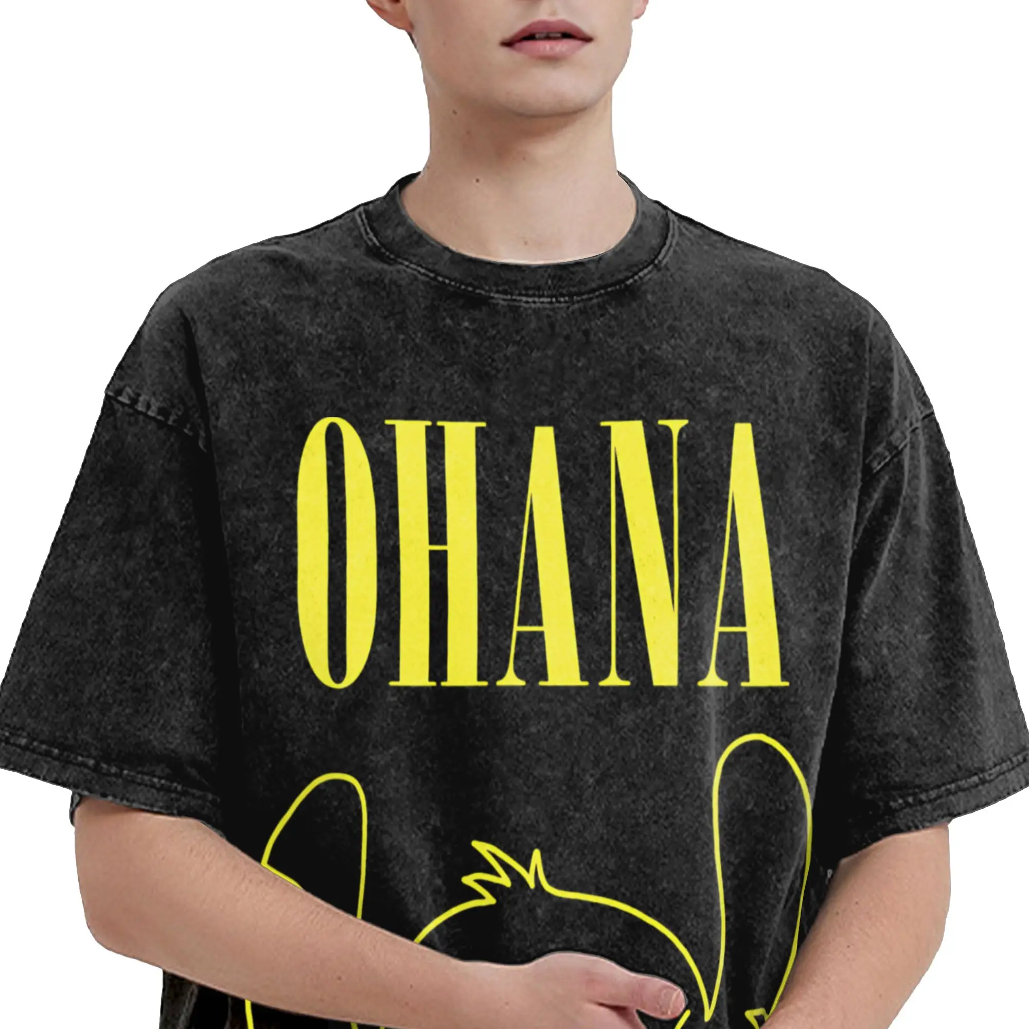 أوهانا مضحك غرزة غسلها تي شيرت الشارع الشهير الهيب هوب ريترو تي شيرت تي شيرت للرجال النساء 100% القطن المعتاد الصيف