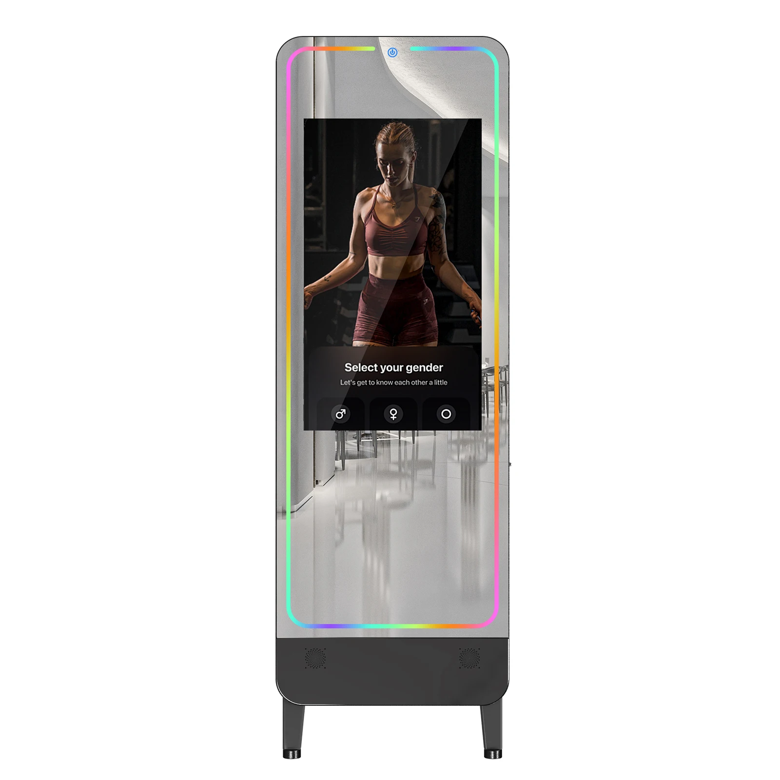 32inch Smart Magic Yoga Mirror Lcd Digital Signage Floor Stand Wall Mount Touch Fitness Mirror Screen Display For Home Gym