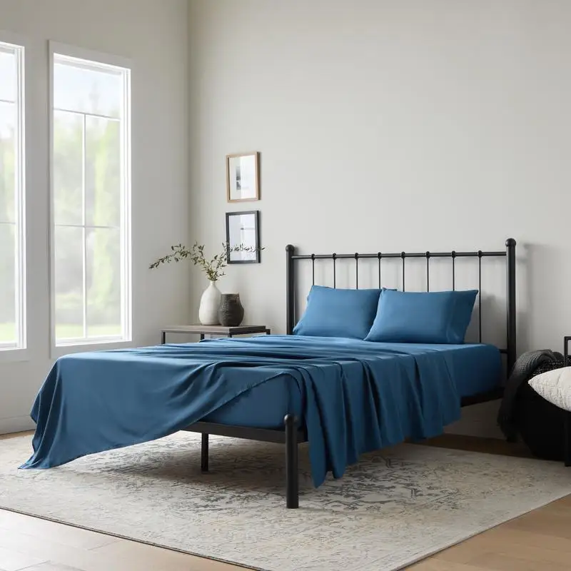 

Cal King 90gsm Bamboo Sheet Set, Blue - Soft and Breathable Bedding for Ultimate Comfort