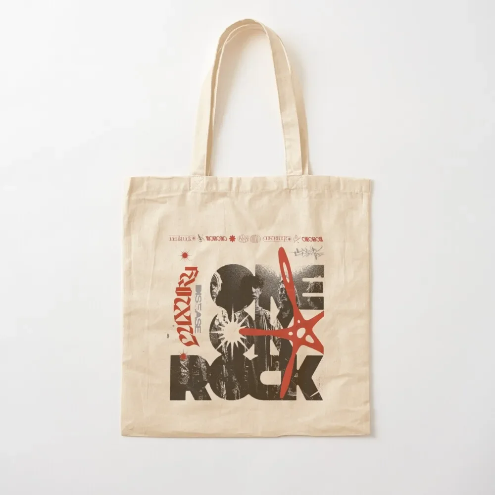 

One ok rock Tote supermarket folding custom tote Canvas Tote shopper bag women Big bag Gift