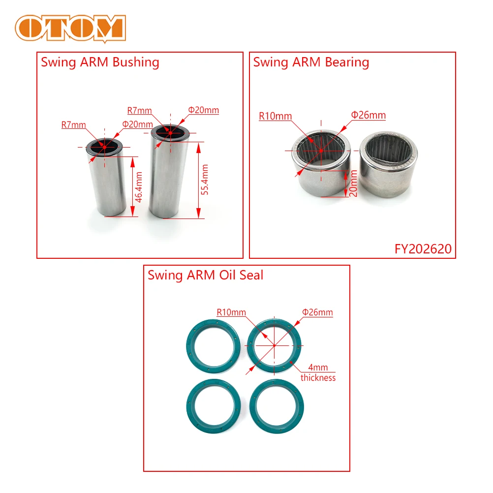 OTOM Motorcycle Swing ARM Thrust Needle Roller Bearings Oil Seal Bushing Kit Maintenance Parts For HONDA CRF150 CR80 CR85 Bike