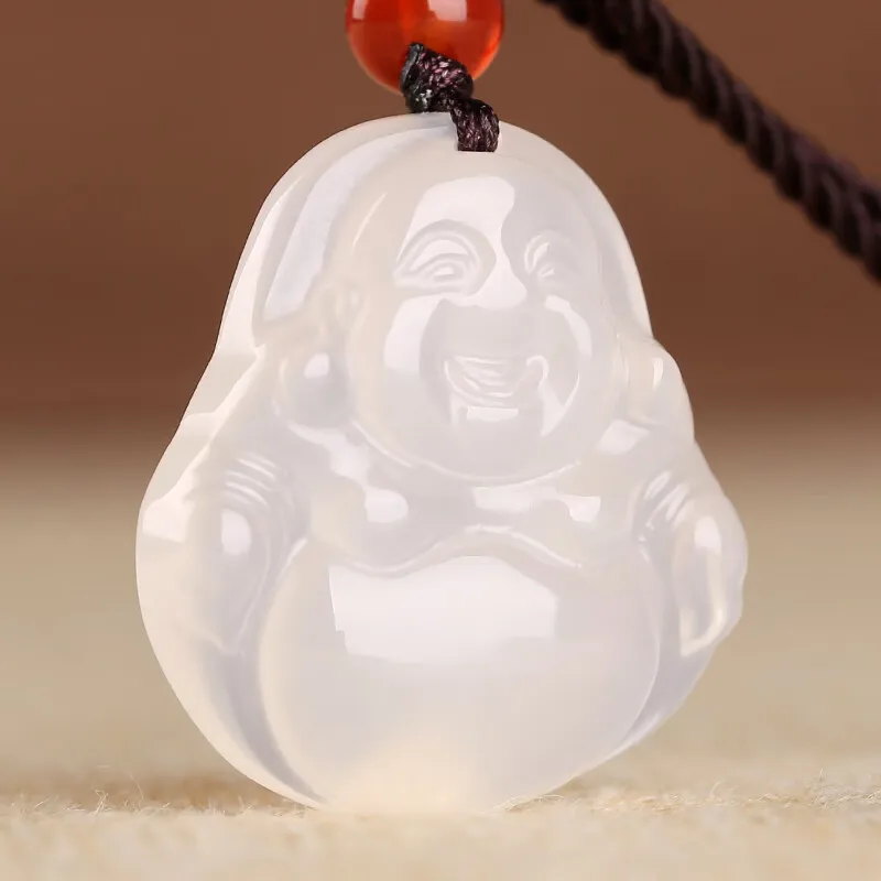 Agate Guanyin Laughing Buddha Pendant for Men and Women Couples Pendant