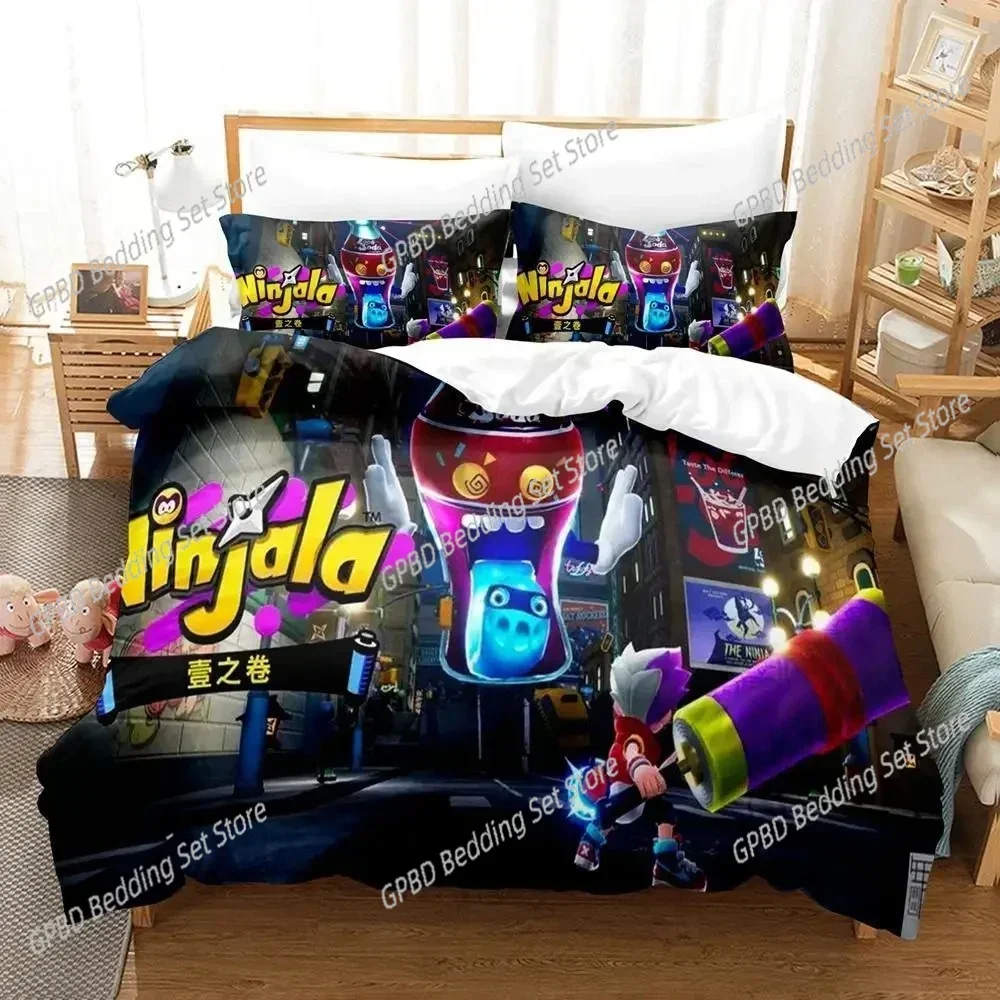 Cartoon Game Ninjala Comfortable Duvet Quilt Cover Pillowcase Bedding Set Children Bedroom Decoration Home Textile