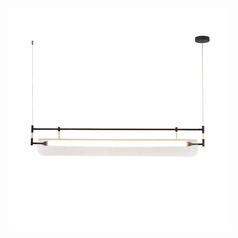 Pingente linear longa luz, lâmpada longa criativa, design italiano, restaurante, estudo, escritório, ilha de cozinha, arte simples, 100cm