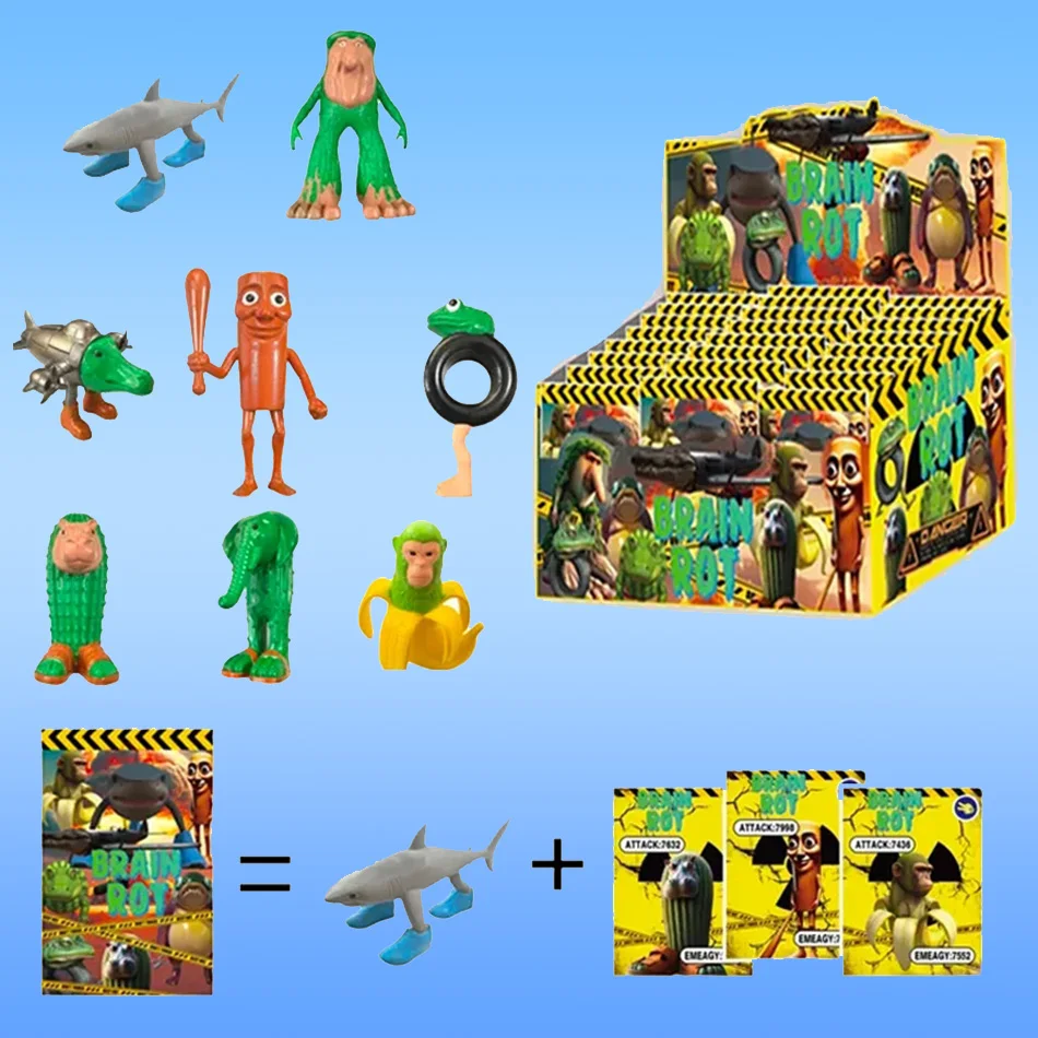 

Funny Shark Action Figure Blind Box - Unique Desktop Model Toy with Mountain & Sea Design Creative Gift for Collectors