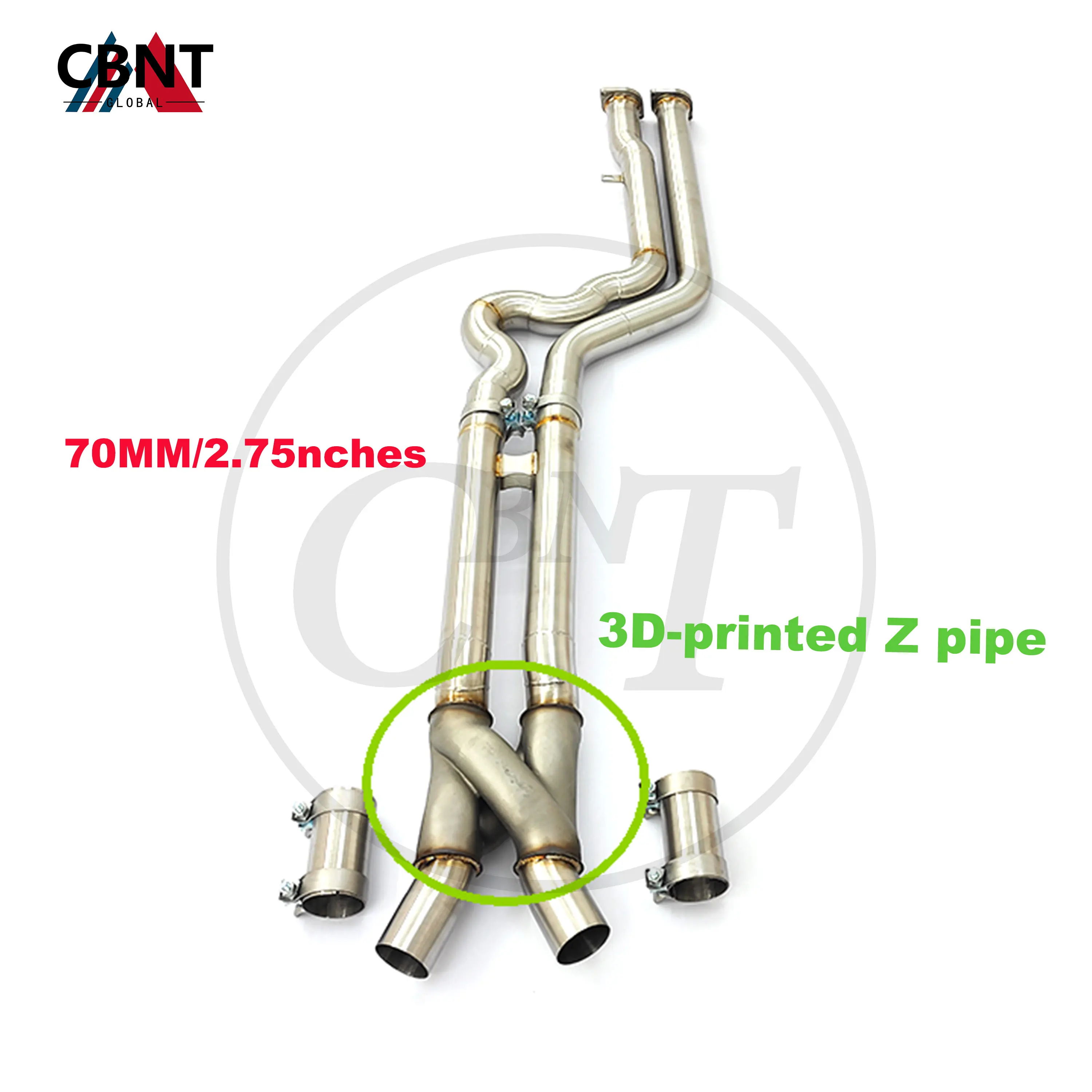 CBNT Hot Sale Midpipe for BMW X3M F97 X4M F98 S58 3.0T Equal Length Midpipe Z Pipe 70mm/2.75inches SS304 Exhaust Pipes