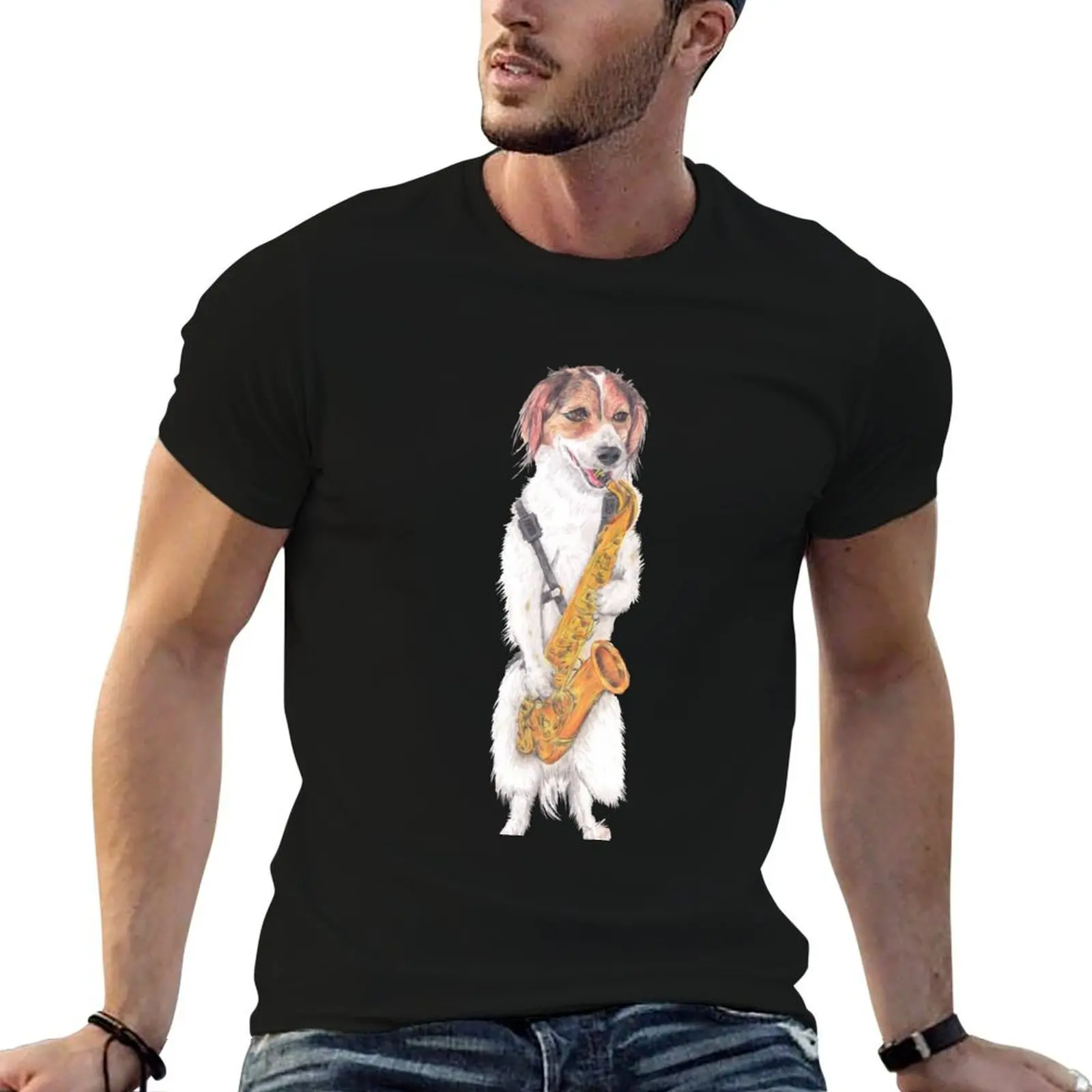Jazz musician transparent background close T-Shirt anime t shirts for man t shirt man luxury T-Shirt