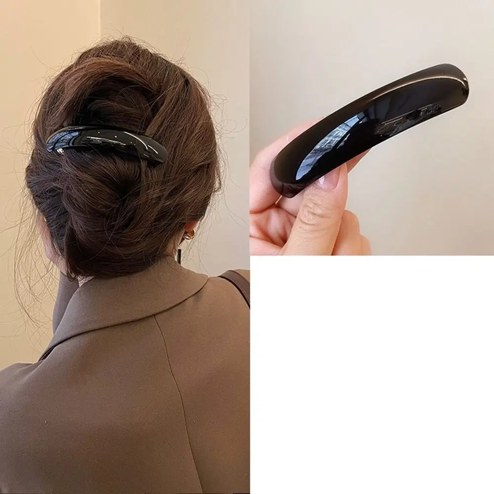 

Creative Elliptical Leopard Print Hair Clip Arc PVC Spring Clip Grab Clip Headwear Large Hairpin Female