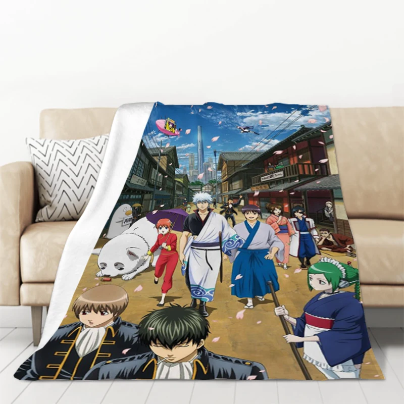 Gintama Decorative Sofa Blanket Bed Blankets and Throws Furry Microfiber Bedding Plush Bedspread the Throw Knee Bedspreads Plaid