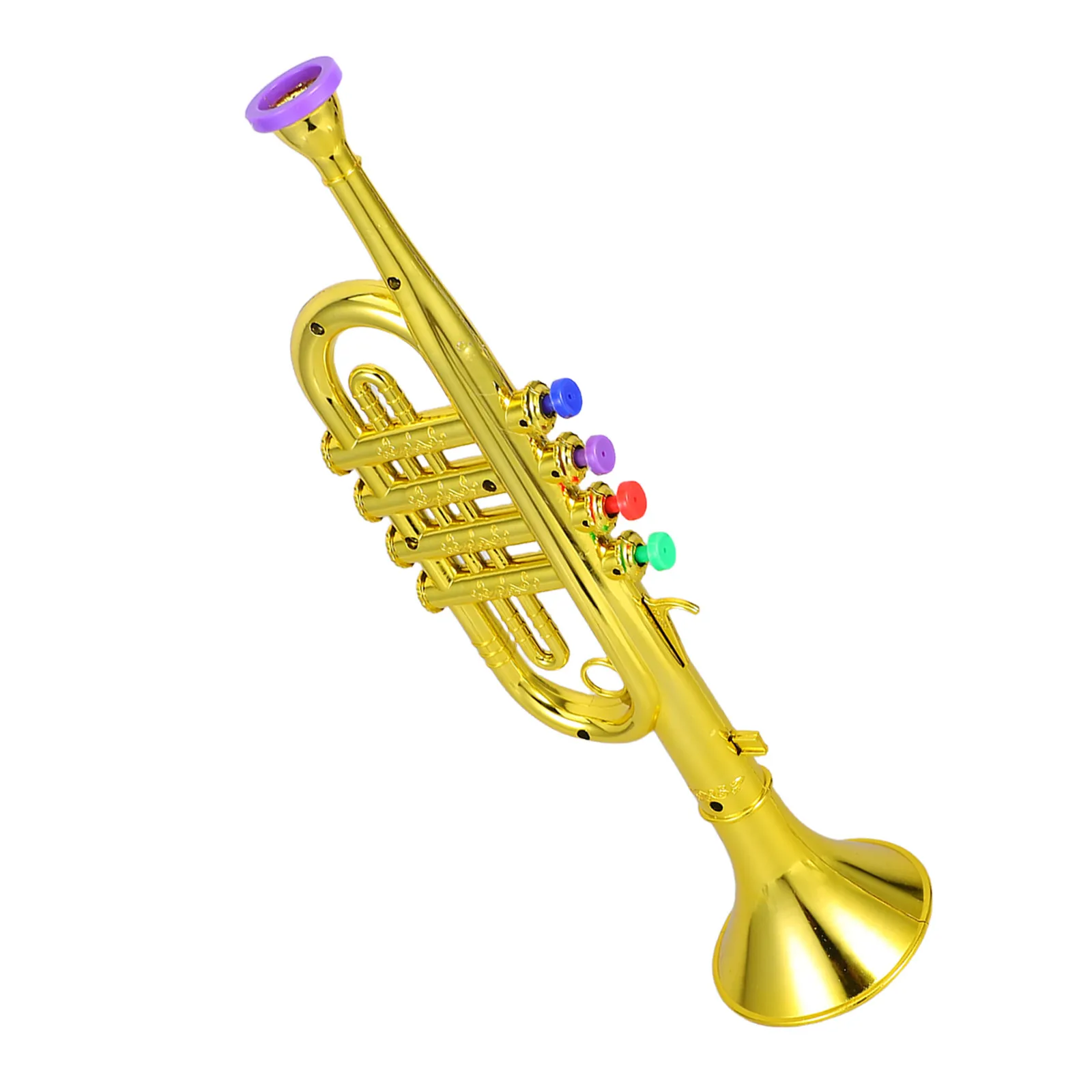 

Металлическая золотая пластиковая труба для детей, легкий музыкальный инструмент, товары для вечеринок, подарок на день рождения для малышей, сувениры для праздников