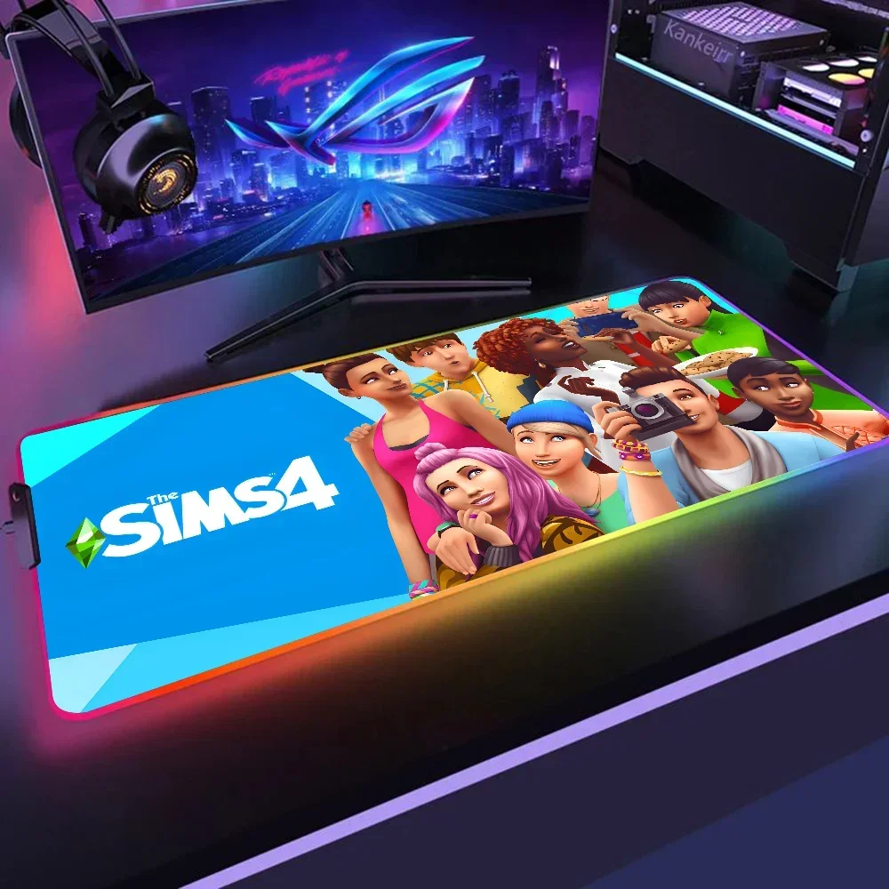 1 قطعة T-The Sims 4 Game XXL RGB وسادات ماوس الألعاب ملحقات الألعاب LED كبيرة