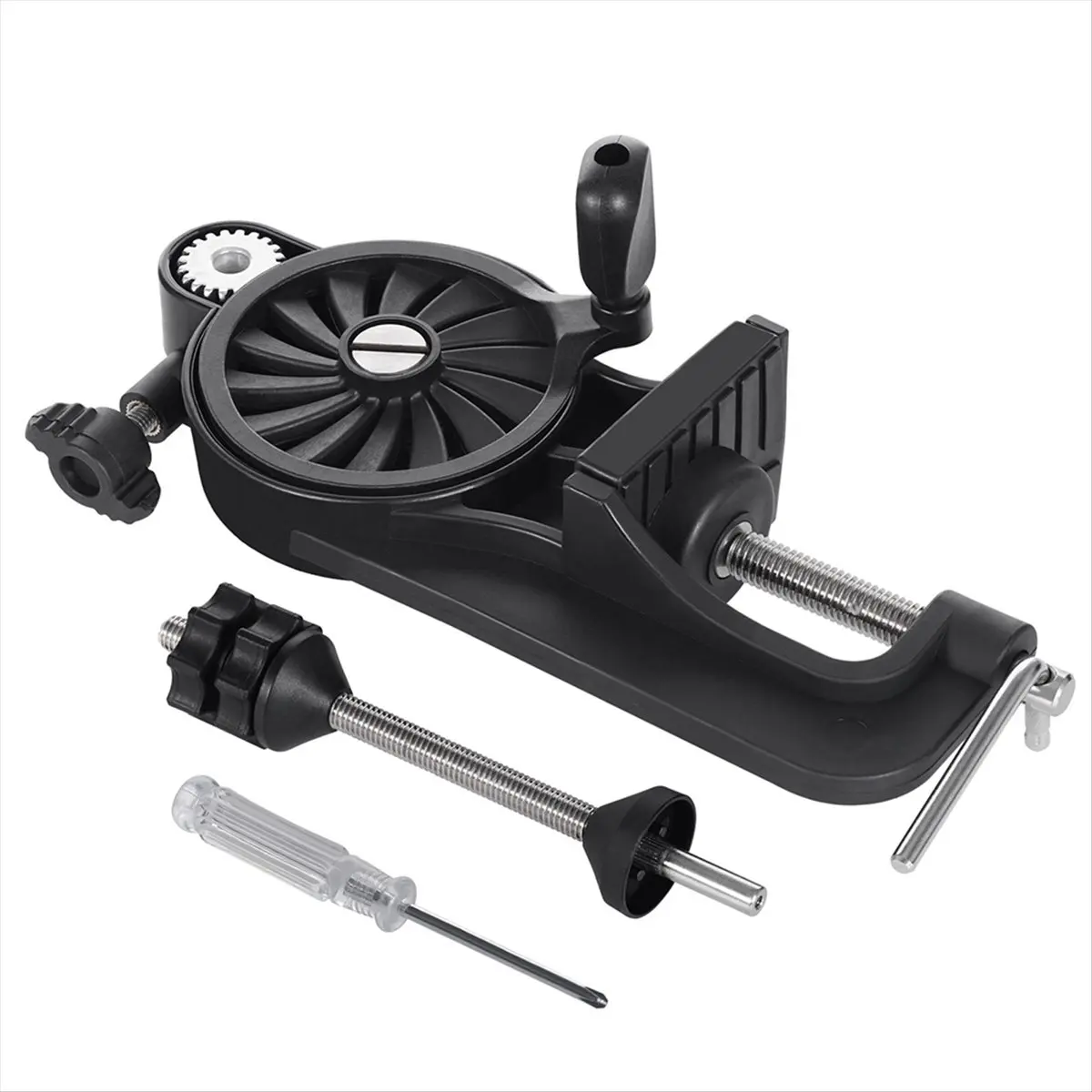 AABFK Multi-Function Fishing Line Winder Spooler Machine Station Casting and Spinning Reel Line Winder System Black