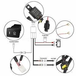H11 Fog Light Wiring Harness Socket LED-Indicator Switch Automotive Relay For Honda For Ford Most Car-Modles