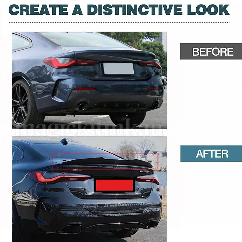 سبويلر الشفة الخلفية لسيارات BMW G22 G82 4 Series 420i 430i M440i لـ M4 2020-2023 Ducktail سبويلر خلفي التمهيد الشفاه PSM نمط مظهر الكربون #3