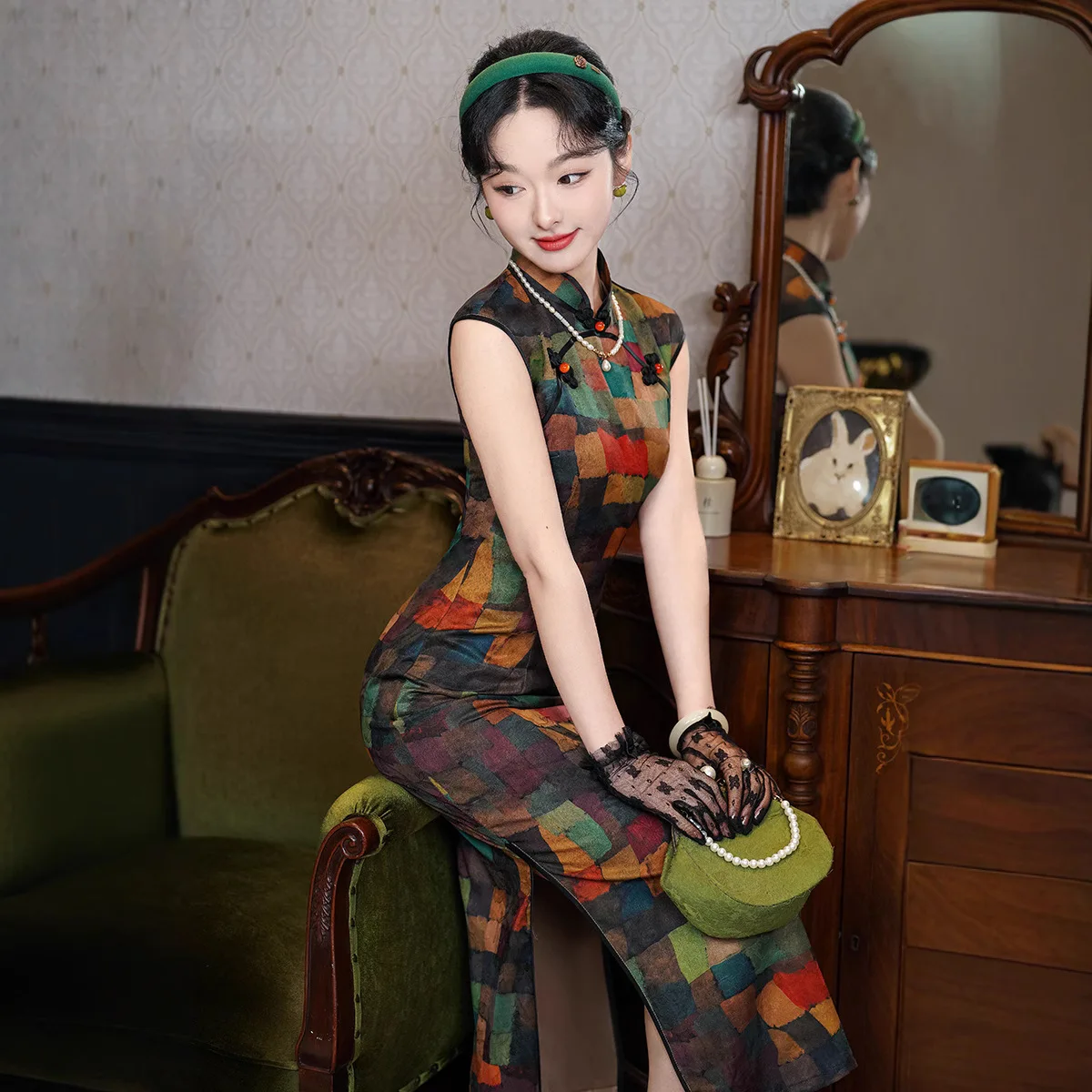 Yourqipao الصينية التقليدية شيونغسام المرأة فستان سهرة طويل تشيباو 2026 تنورة السنة الجديدة #4