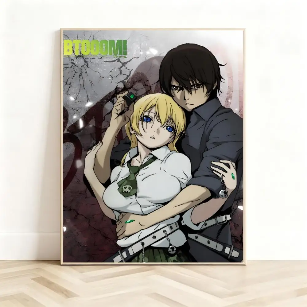 Survival Manga BTOOOM Poster Classic Self-Adhesive PP Wall Sticker for Living Room Bar Decor Gift