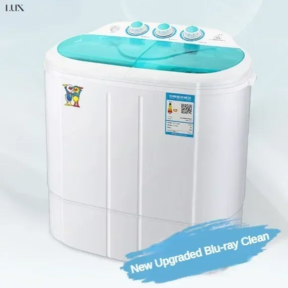 Semi-automatic mini washing machine. Household. For baby. Washing & drying integrated. Double barrel/double cylinder