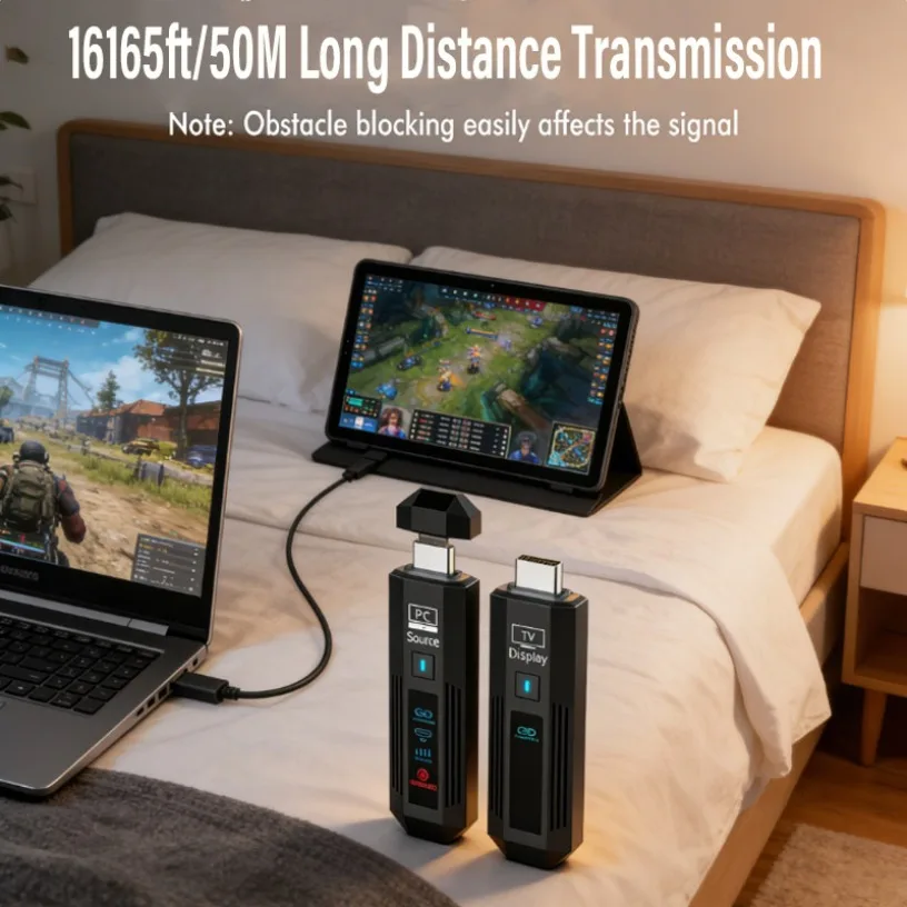 1080P 50M Wireless HDMI-Compatible Video Audio Transmitter Receiver Extender Display Adapter Dongle For TV Box Monitor Projector