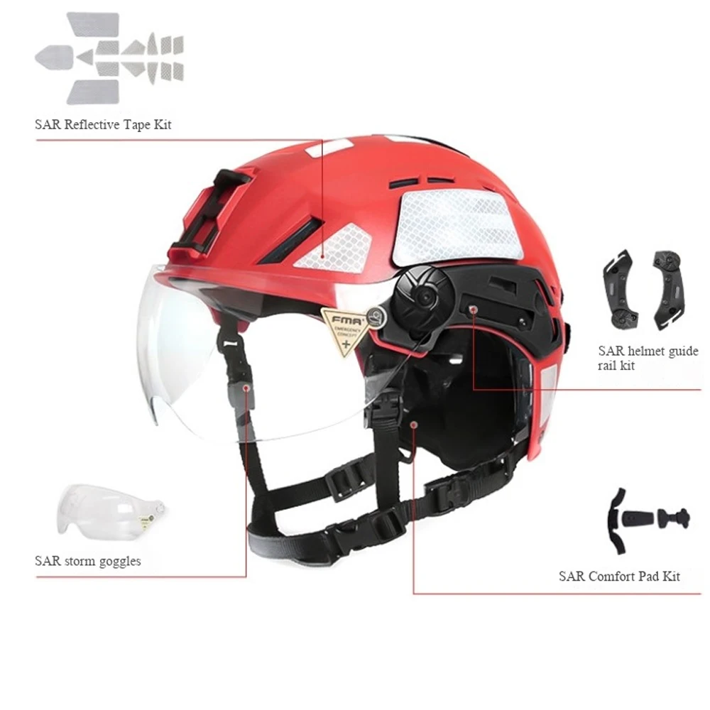 FMA EX SAR Helmet Visor Emergency Rescue Helmet Fire Rescue Lightweight Helmet Adjustable Helmet.