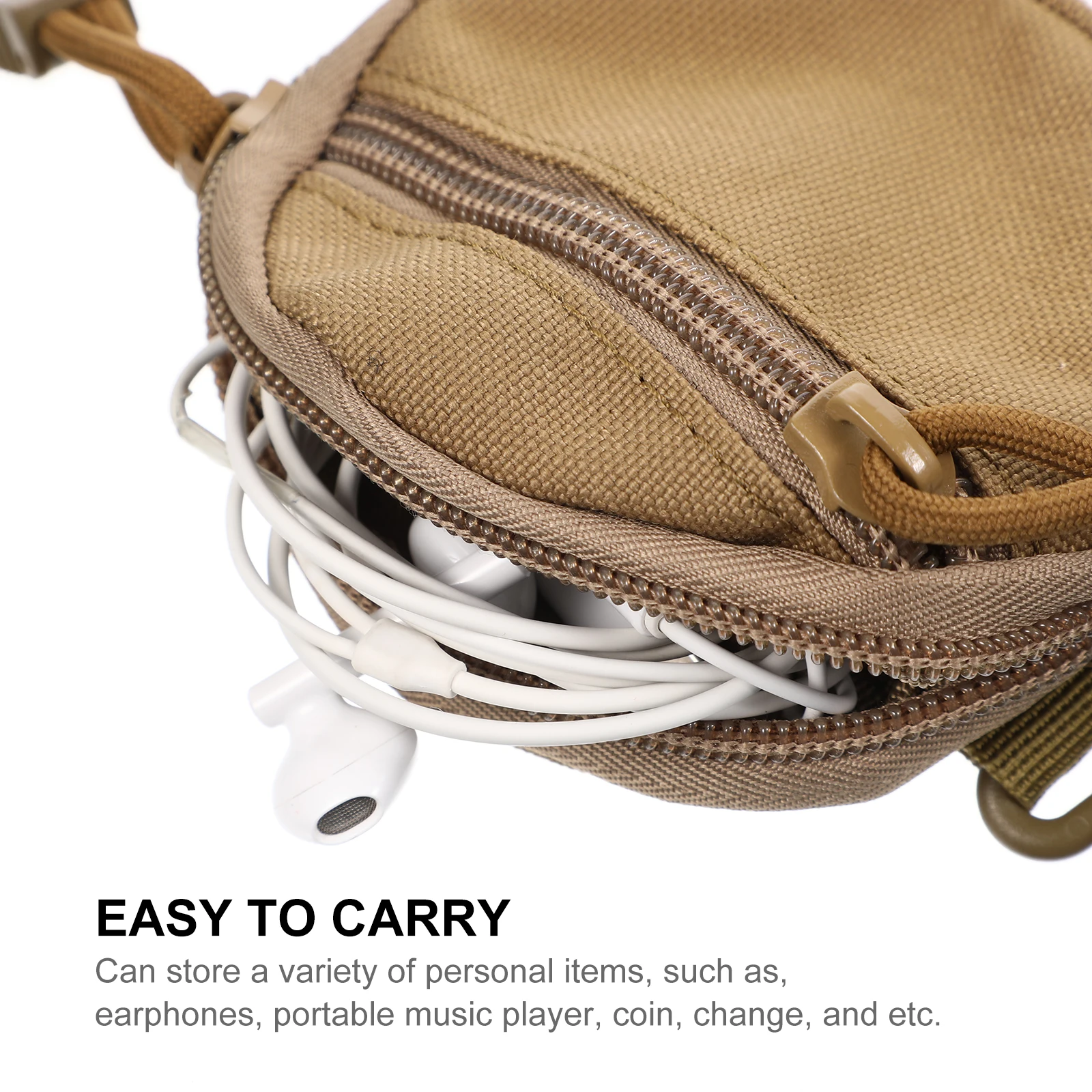 

Portable Headphone Case Coin Purse Bag Pouch outside Waist Small Change Storage Sports