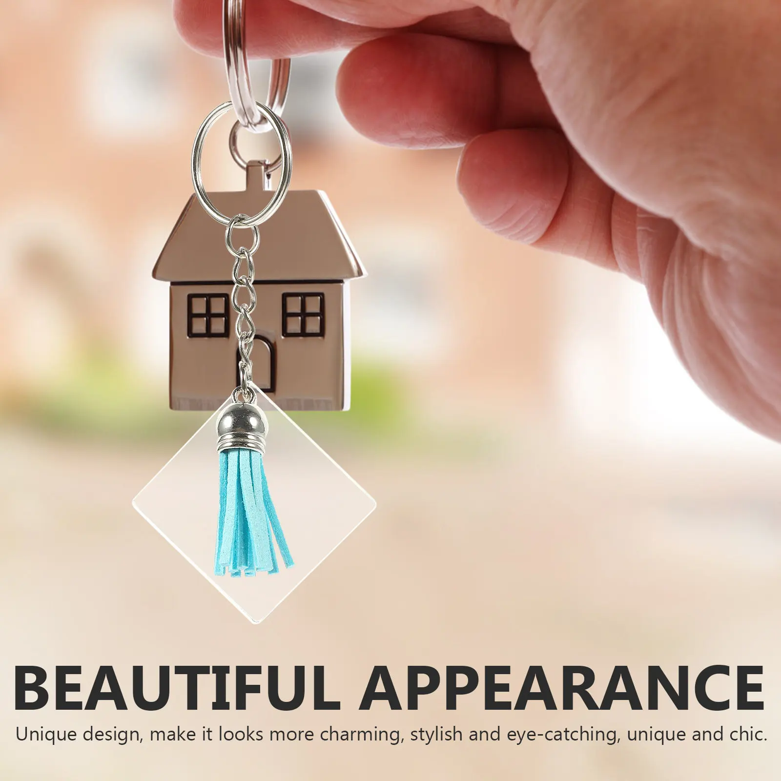 

1Set Stylish Circle Sublimation Keychain Blanks Acrylic DIY Key Pendant Blank for Custom Decoration Graduation Birthday Gift